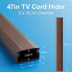 Yecaye TV Cord Hider, 42in Cord Cover Wall Mounted, W1.18in H0.6in, Beige