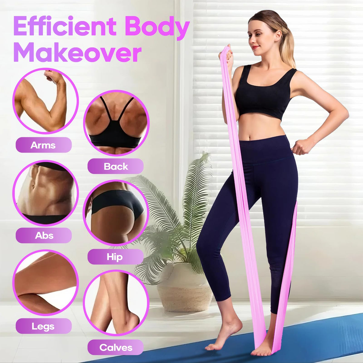 Fokky 2M Resistance Bands, Exercise Band with 4 Different Resistance Levels