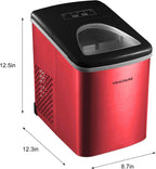 Frigidaire 26 Lbs per Day Portable Compact Maker, Ice Making Machine, Red Stainless, Medium