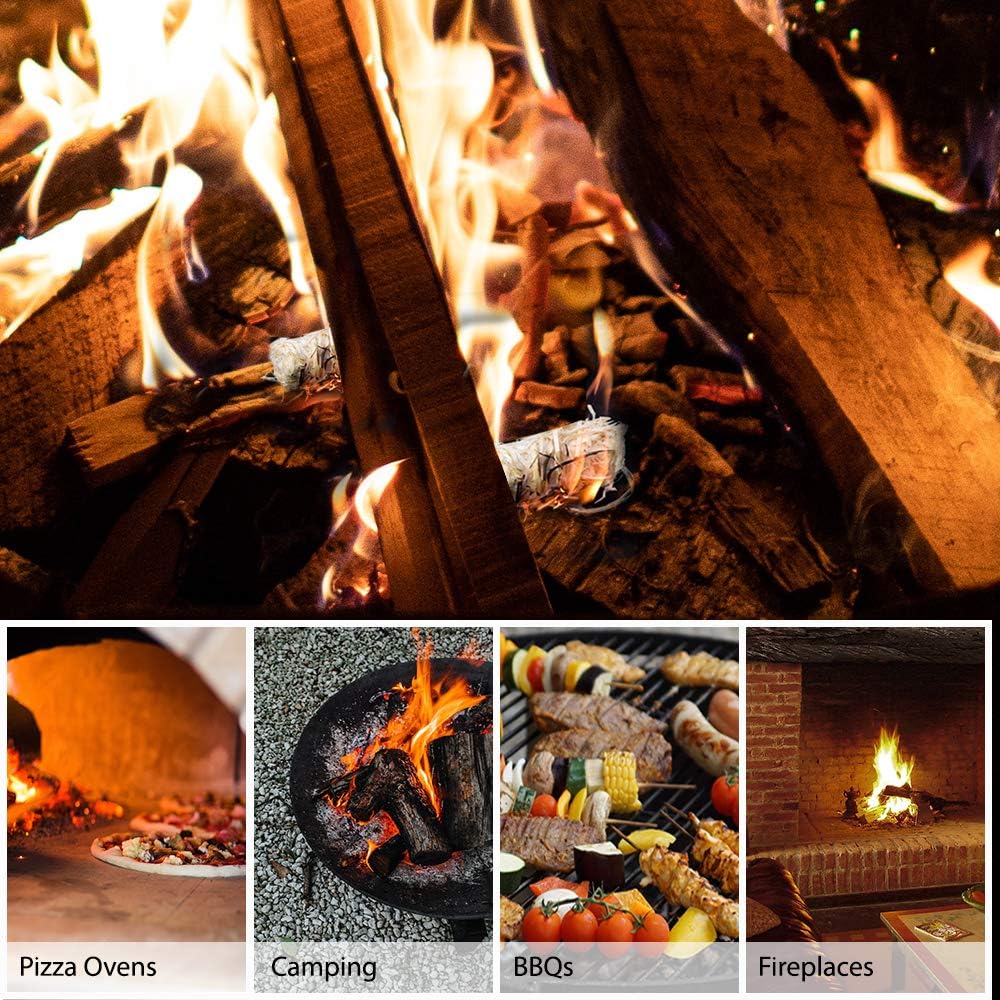 KEPLIN Natural Firelighters - 200 Pack | Eco Friendly Wood Wax Fire Starters | Quick Flame | Safe to Use | Ideal for Stoves, Open Fires, BBQ's & Pizza Ovens