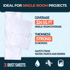 CS Cotton Dust Sheets for Decorating, Furniture, Floors, 12x9 Ft (3.6x2.7m)