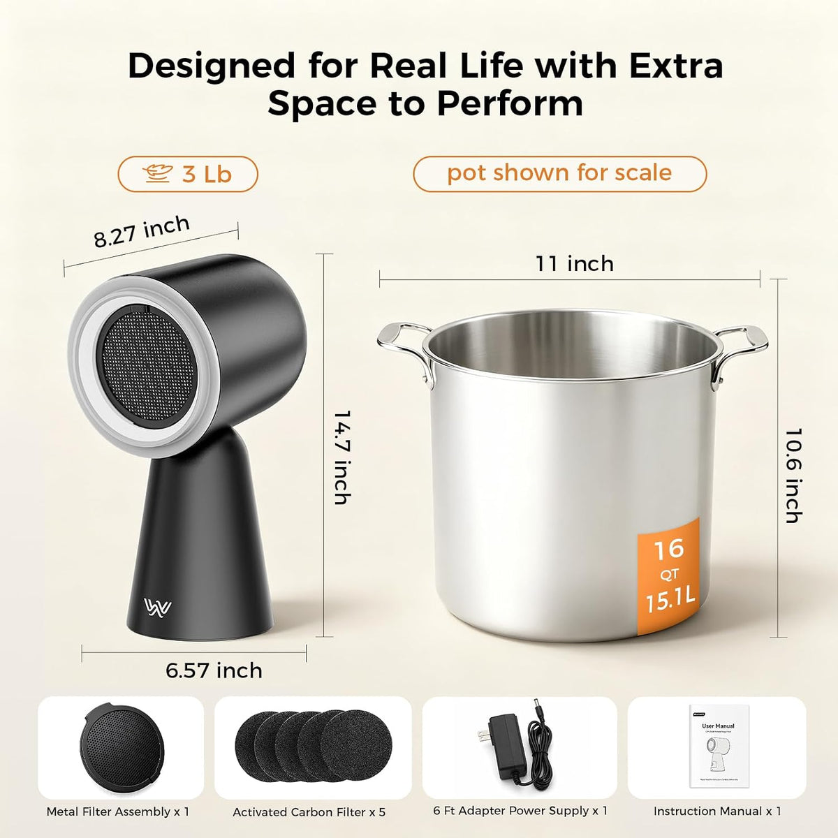 Portable Range Hood with LED Light, 3-Speed Exhaust kitchen Fan