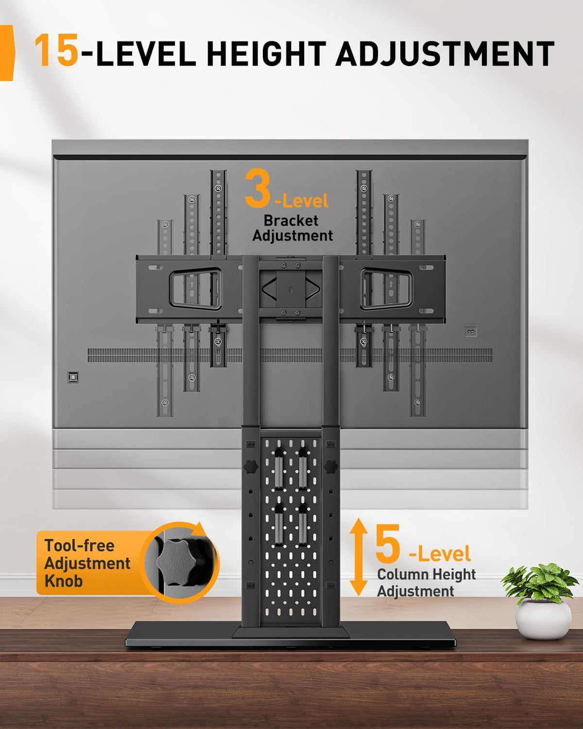 Perlegear Universal Swivel TV Stand Base for 32–70 inch TVs to 99lbs