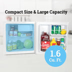 Igloo 2.6 Cu.Ft Mini Fridge with Freezer- Single Door Compact Refrigerator with Glass Shelves for Homes, Dorms & Offices- Keep Snacks, Drinks & Frozen Foods Cool with Temperature Control Fridge- White