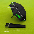FORZA Sport Umbrellas | 60" Double Layered Canopy With a Locking Button For Instant Opening