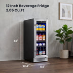 Yeego Beverage Refrigerator - 24 inch 180 Cans Beer Cooler with Glass Door