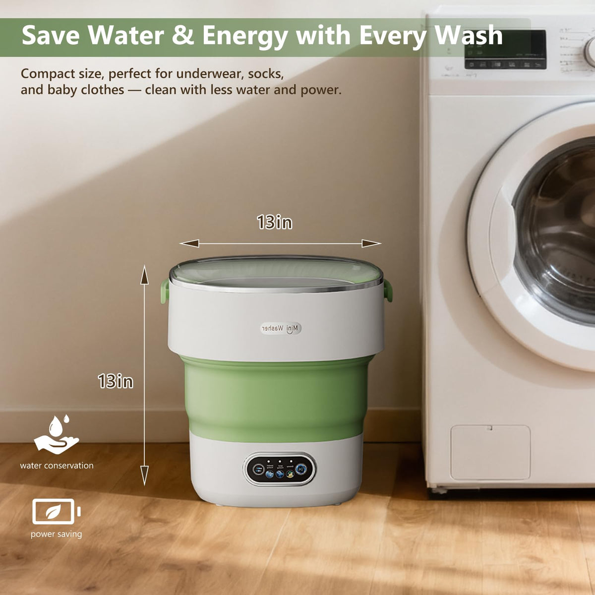 20L Portable Washing Machine,Folding Washer Machine and Spin-Dryer