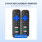2-Pack Replacement Remote for Roku TV, Compatible with TCL, Onn, Hisense, Sharp, Philips, RCA, Insignia and Other Roku TVs, No Setup Required