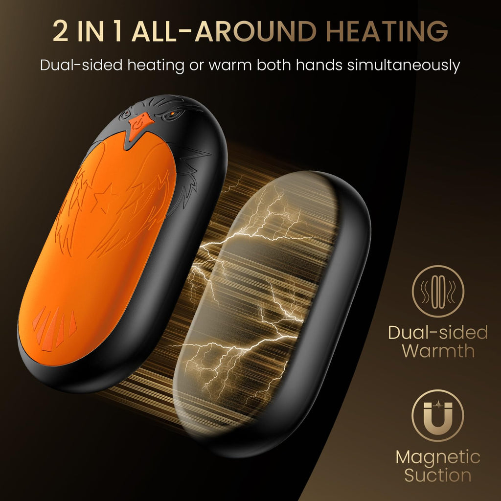Rechargeable Hand Warmers 2 Pack, 24 Hrs Warmth, Magnetic Electric Heater