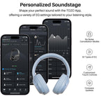 TOZO HT3 Hybrid Noise Cancelling Wireless Headphones, 90H Over Ear Headset