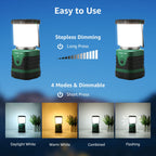 LE Camping Light Rechargeable, 1000lm Camping Lantern, Warm & Cool Light