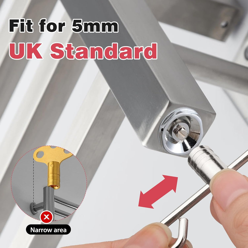 Mellbree Solid Brass Radiator Bleed Key Set Towel Radiator Key UK Standard