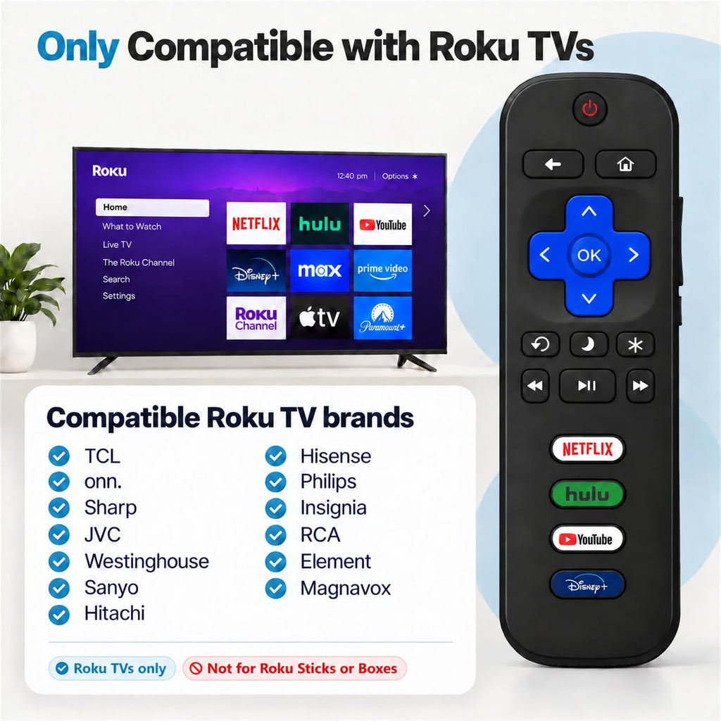 Replacement for Samsung TV Remote, for All 2019-2026 Samsung Remote Control for Smart TV with Voice Control. 2-Year Full Warranty.