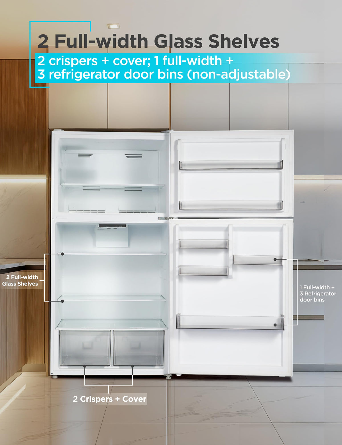 BLACK+DECKER 18.1 Cu. Ft. Top Mount Refrigerator with Ice Maker, BR1810HIMB