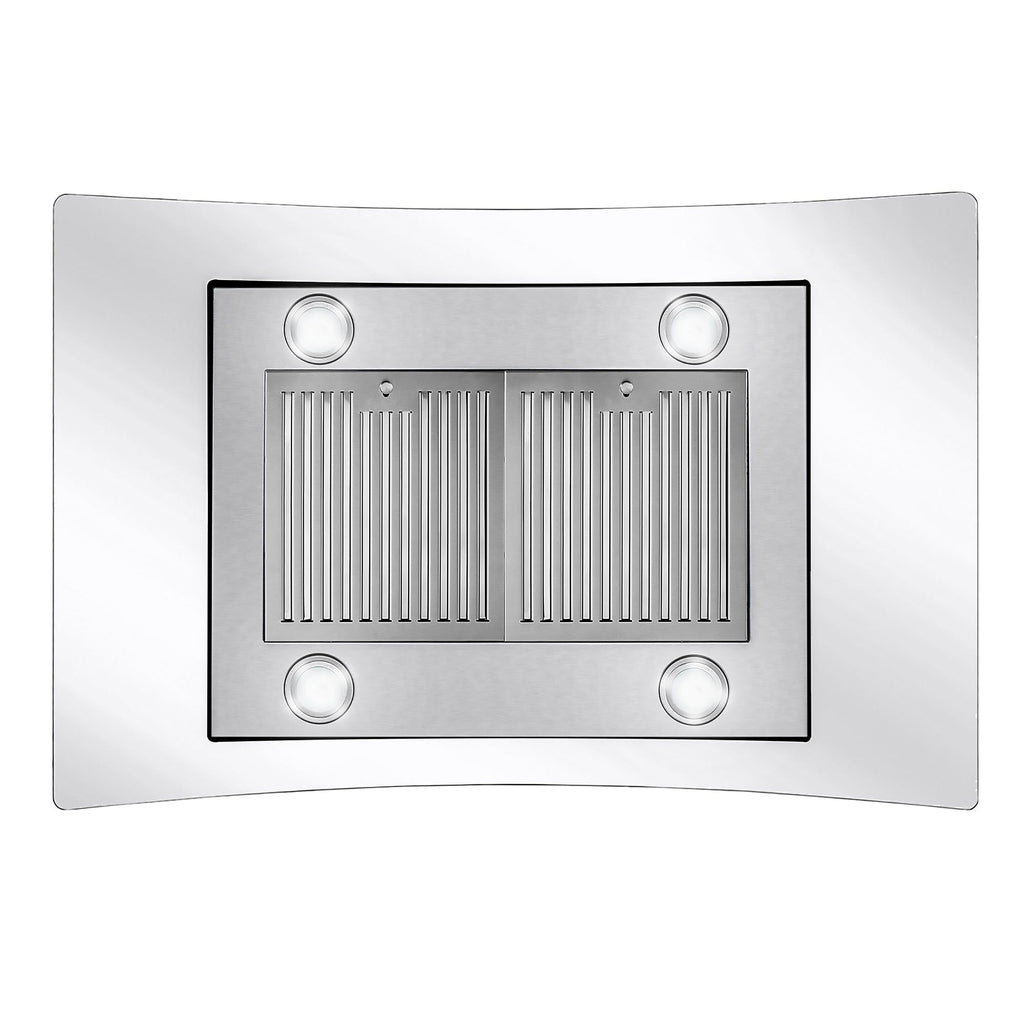 30 in. Lumin Coll 380 CFM Ducted Island Range Hood, LED, Stainless Steel