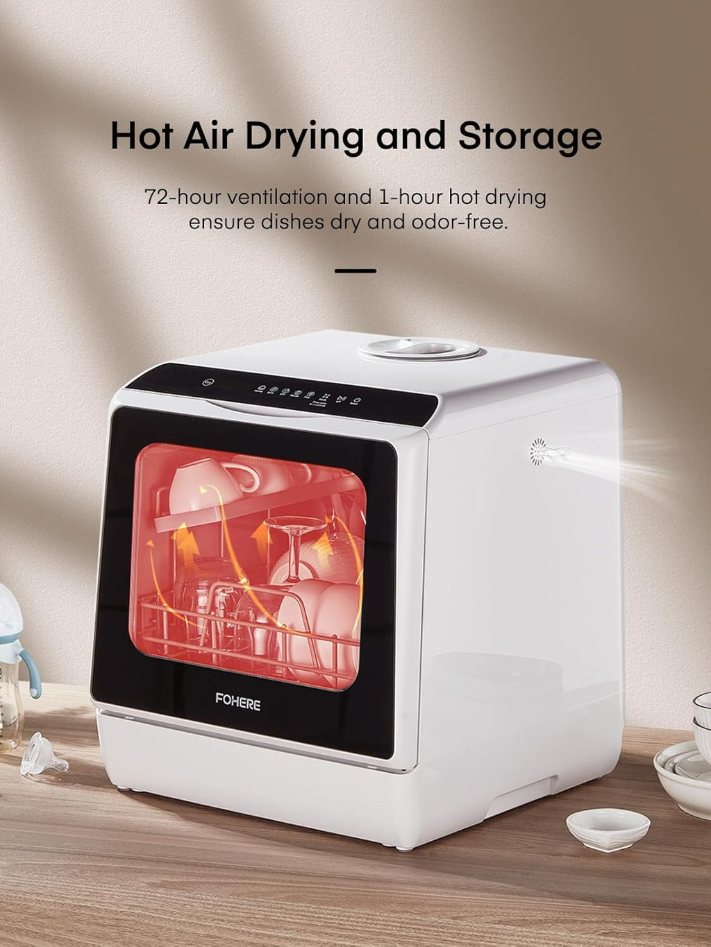 Countertop Dishwasher with Delay Start, 5+1 Wash Programs