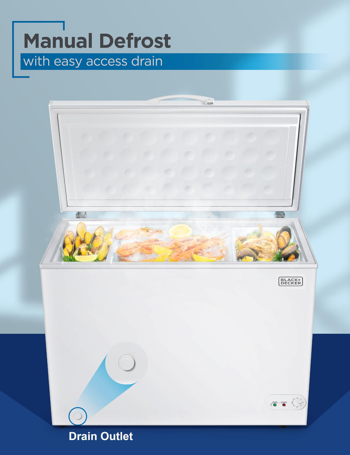BLACK+DECKER 2.0 Cu. Ft. Compact Chest Freezer, BCFK206, White