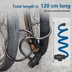 SPGOOD Bike Lock with 2 Keys, 12 mm Steel Cable Lock, 120 cm Length