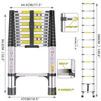 Telescopic Ladder, 3.2M Stainless Steel Loft Ladder, Ladders Extendable