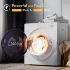 ROVSUN 25LBS Full-Automatic Washing Machine and 3.5CuFt Portable Clothes Dryer Set, Compact Laundry Washer and Dryer Combo Set with Stainless Steel Inner Tub, for Apartment, Dorms, Home