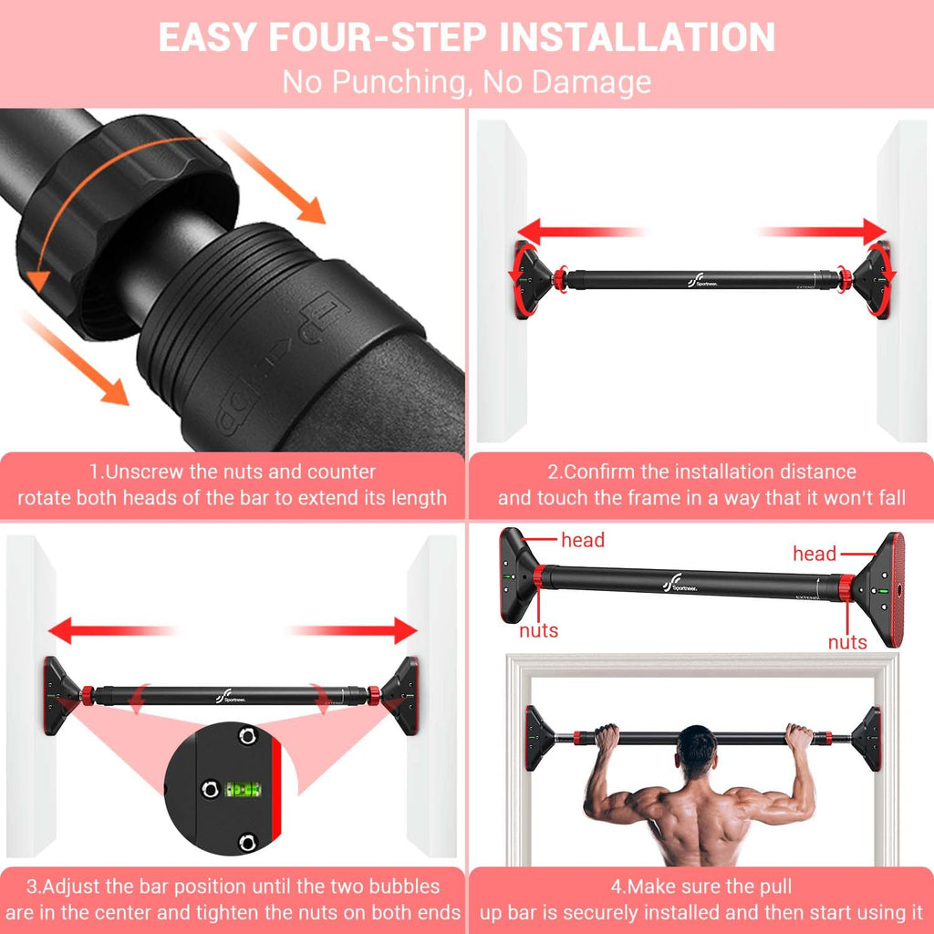 Sportneer Pull Up Bar Doorway Chin Up Bar No Screws