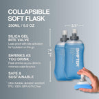 SWIFTER 2x Soft Flask 250ml | Collapsible Running Water Bottle | Handheld or in Vest | Leakproof | Trail Hydration Flask | Soft Water Bottle for Marathon, Hiking (250ml (x2))