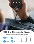 JSAUX 2-Pack USB C to 3.5mm AUX Audio Adapter for iPhone 17, Galaxy S25