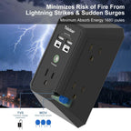 Multi Plug Wall Outlet Surge Protector with 6-Outlet & 4 USB Ports(2USB-C)