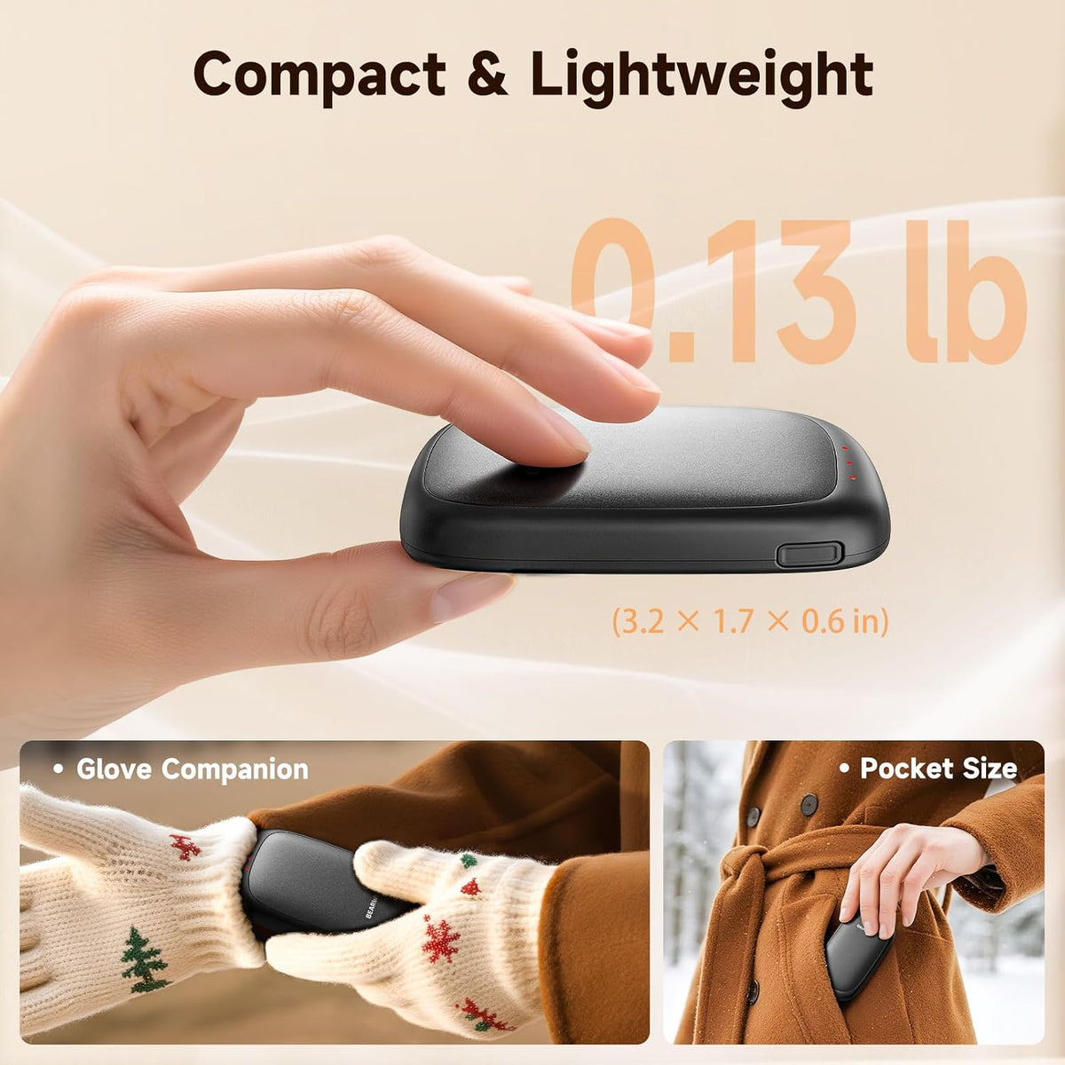 Electric Hand Warmers Rechargeable, 2 Pack Magnetic Design