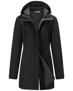 Outdoor Ventures Womens Waterproof Softshell Jacket Long Hooded Windbreaker