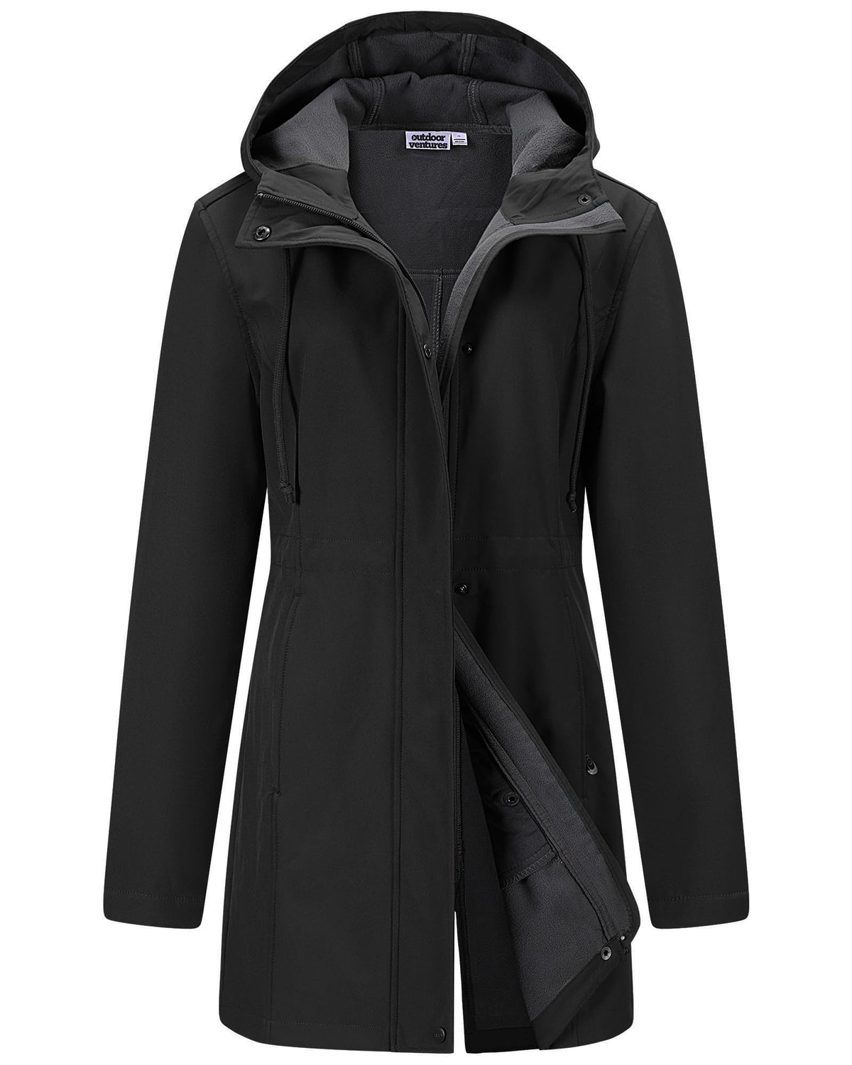 Outdoor Ventures Womens Waterproof Softshell Jacket Long Hooded Windbreaker