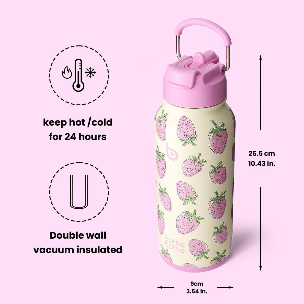 BOTTLE BOTTLE Stainless Steel Bottle with Straw and Pill Box