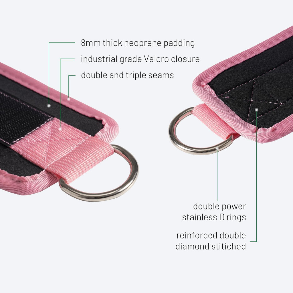 Slim Panda Ankle Straps for Cable Machines, Cable Kickback Ankle Cuffs