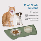 OHMO Silicone Cat Food Mat for Food&Water Bowls, 46x25cm, Honey