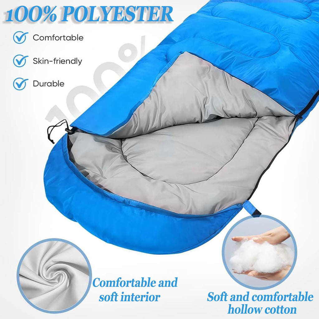 Sleeping Bag for Camping,Sleeping Bags for Adults Backpacking Waterproof,3 Seasons Adult Blanket,Small Packed Ultralight Carry Bag, Soft,Thick and Warm,for Outdoor Camping,Travel,Hiking