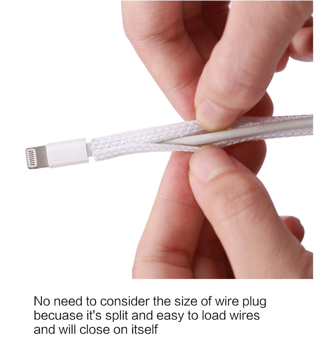 Alex Tech 10ft - 1/8 inch Cord Protector Wire Loom Tubing Cable Sleeve Split Sleeving for USB Cable Power Cord Audio Video Cable – Protect Cat from Chewing Cords - White