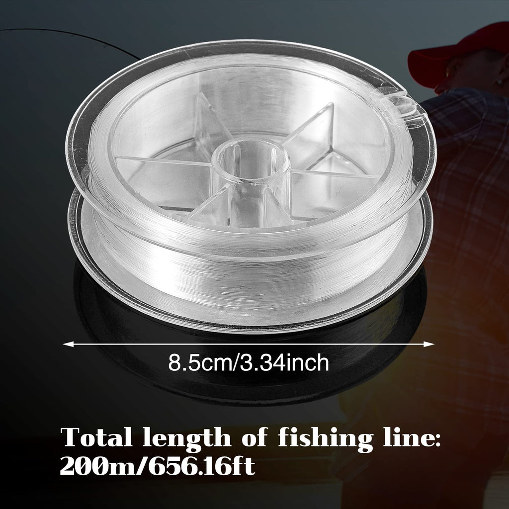 200M Nylon Fishing Line, 0.4mm Clear Monofilament - 6.0 Spool for Fishing & Crafts