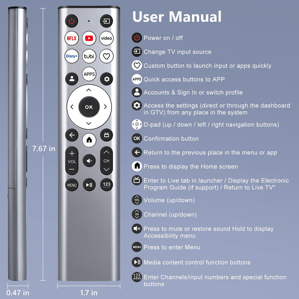 Replacement for Apple-TV-4K-Remote, Remote Control for Apple TV 4K/HD