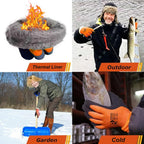 Winter Work Gloves Thermal Fleece Liner Waterproof Coating Superior Grip for Cold Weather Car Washing Gardening Fishing Multipurpose