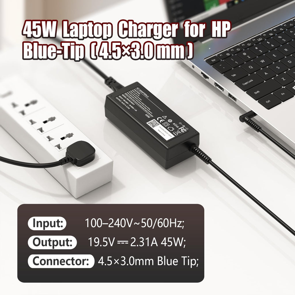 65W USB C Laptop Charger Compatible with HP Spectre Elitebook Chromebook