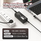 65W USB C Laptop Charger Compatible with HP Spectre Elitebook Chromebook