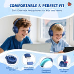 Botesty Sound Kids Headphones Wired for School, 3.5 Plug Safe Volume Purple