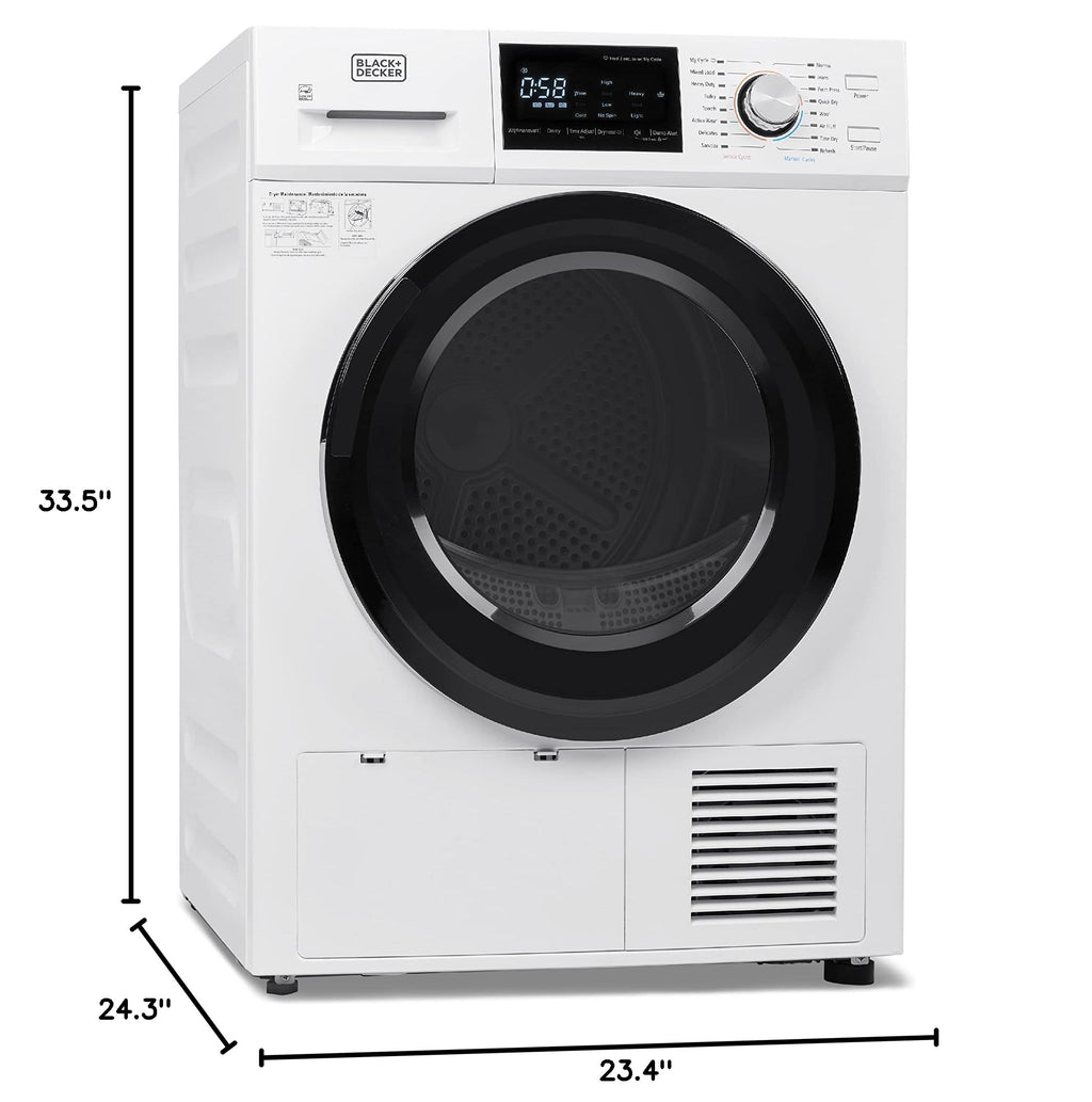 BLACK+DECKER 2.65 Cu. Ft. Portable Dryer, 8.8 lb. Capacity, BCED26, White