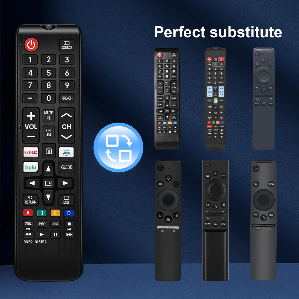 Pack of 2，for Samsung smart TV Remote Replacement