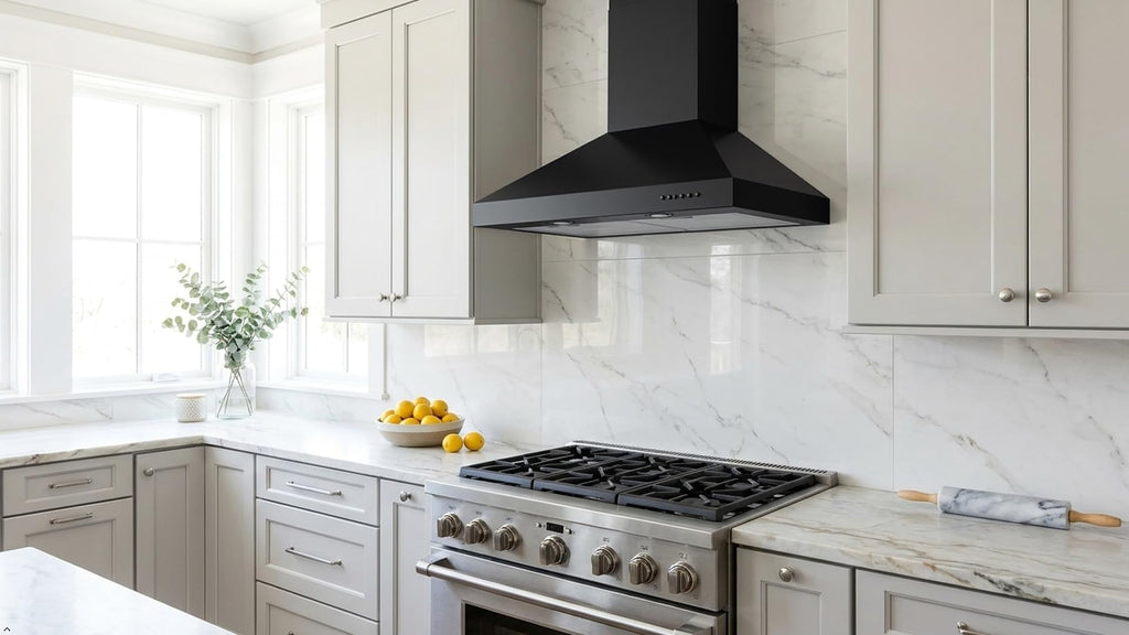 Hauslane Wall Mount Range Hood 30 Inch Convertible 350-750 CFM Low Noise