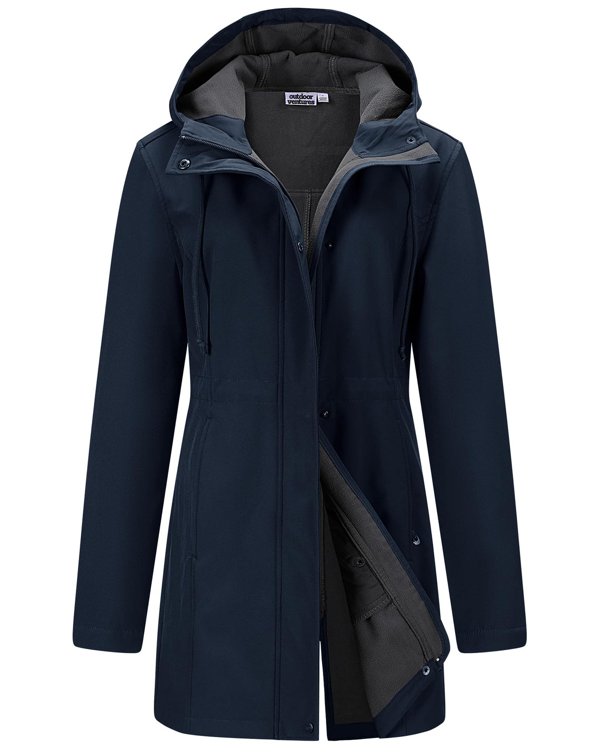 Outdoor Ventures Womens Waterproof Softshell Jacket Long Hooded Windbreaker