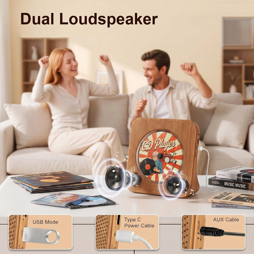 Gueray CD Player Portable Bluetooth Desktop CD Players for Home