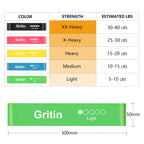 Gritin Resistance Bands, Set of 5 Skin-Friendly Resistance Exercise Band