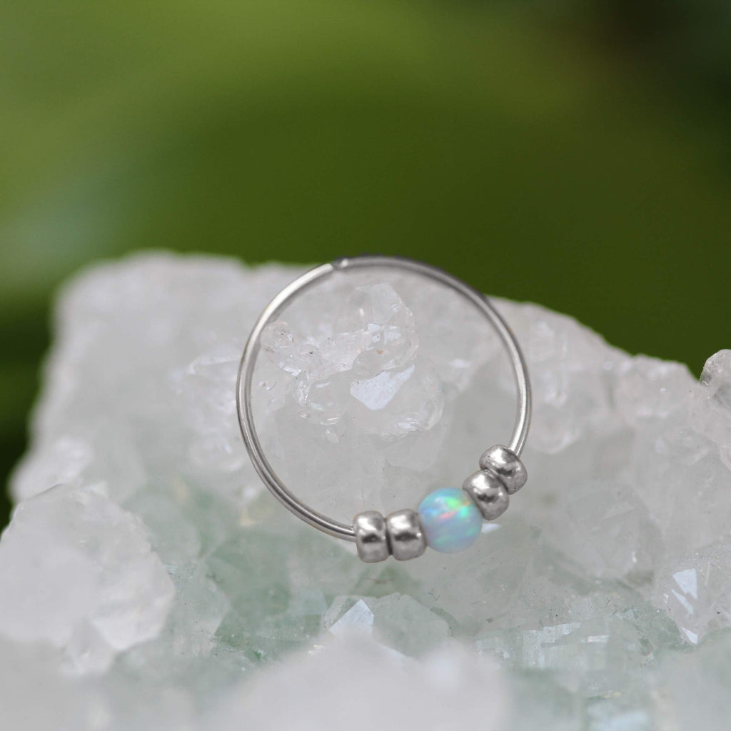 Ultra Thin Opal Nose Ring