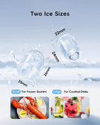 ecozy Small Ice Maker with Full-Color Panel & Timer Function, 26 lbs/Day